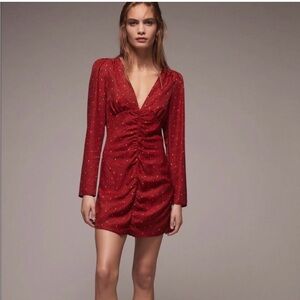 NWT Zara red and black print dress small